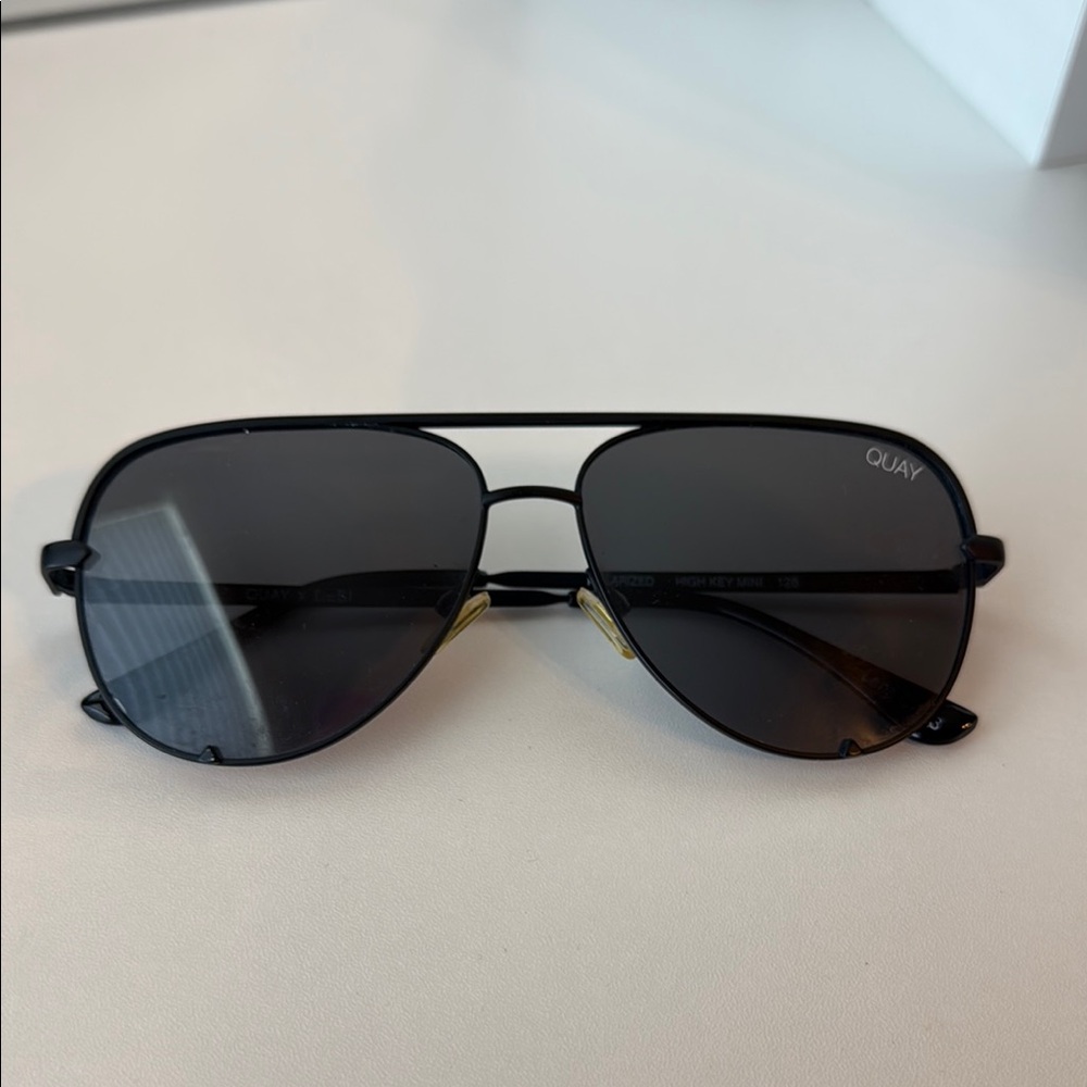 Quay Black Aviator Sunglasses
